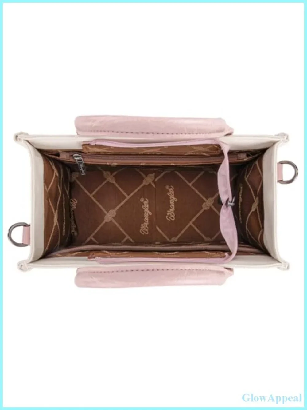 Women's Canvas Tote Bag with Top Zip Pockets